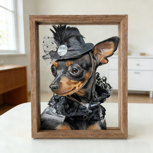 Custom Hand Painted Pet Portrait on Glass – Personalized Acrylic Glass Pet Painting from Photo