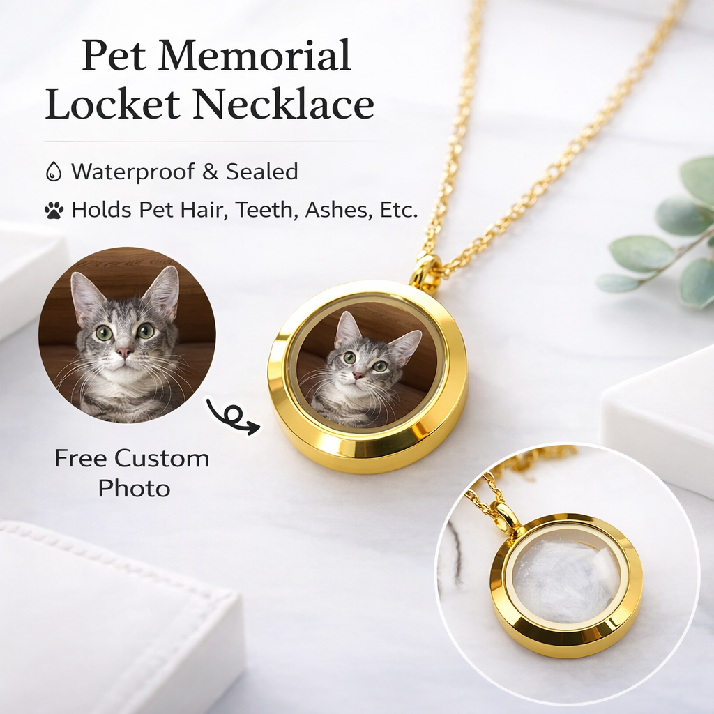 Custom Pet Photo Locket Necklace – Personalized Memorial Jewelry