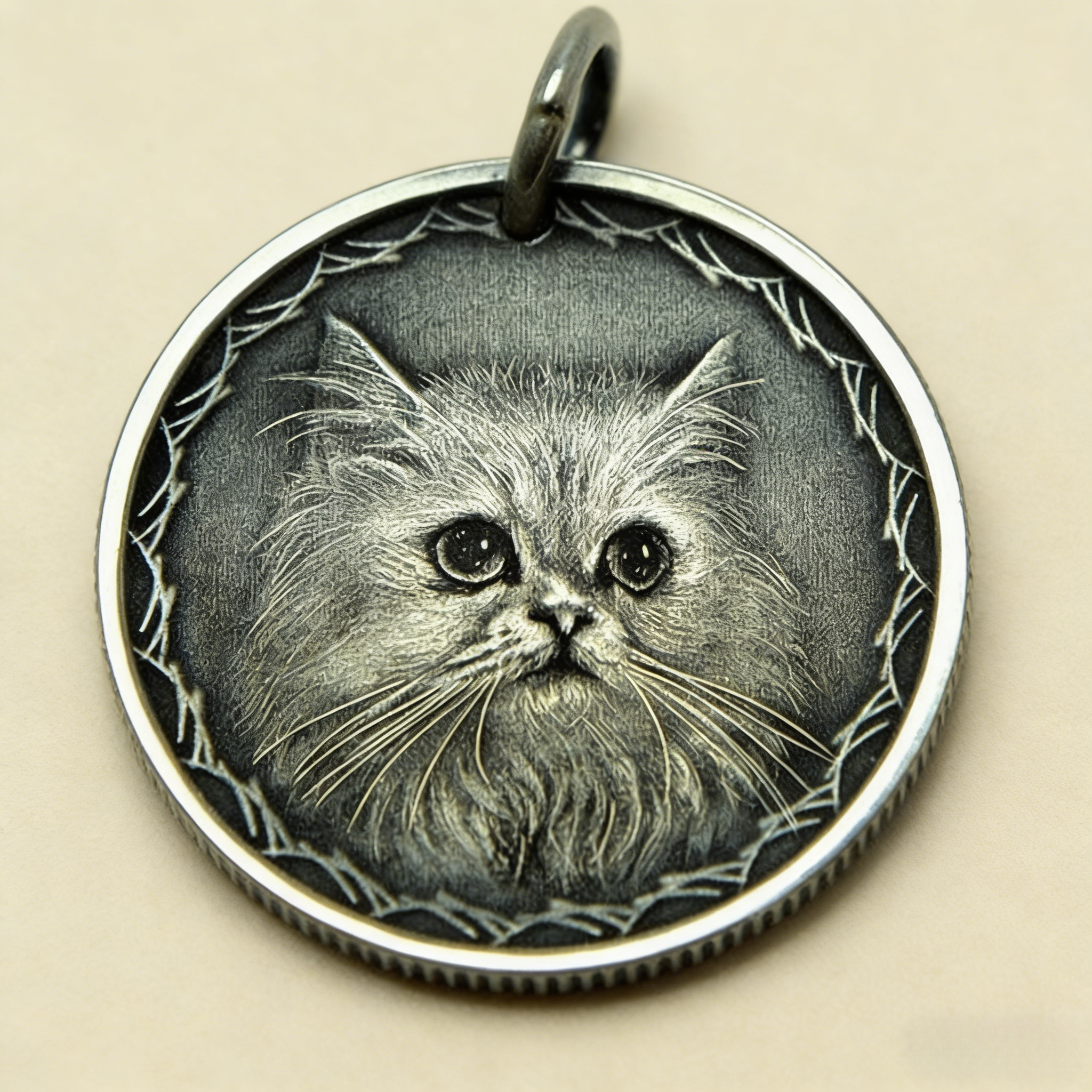 Custom Pet Portrait Silver Necklace – Hand Engraved 999 Fine Silver Pendant