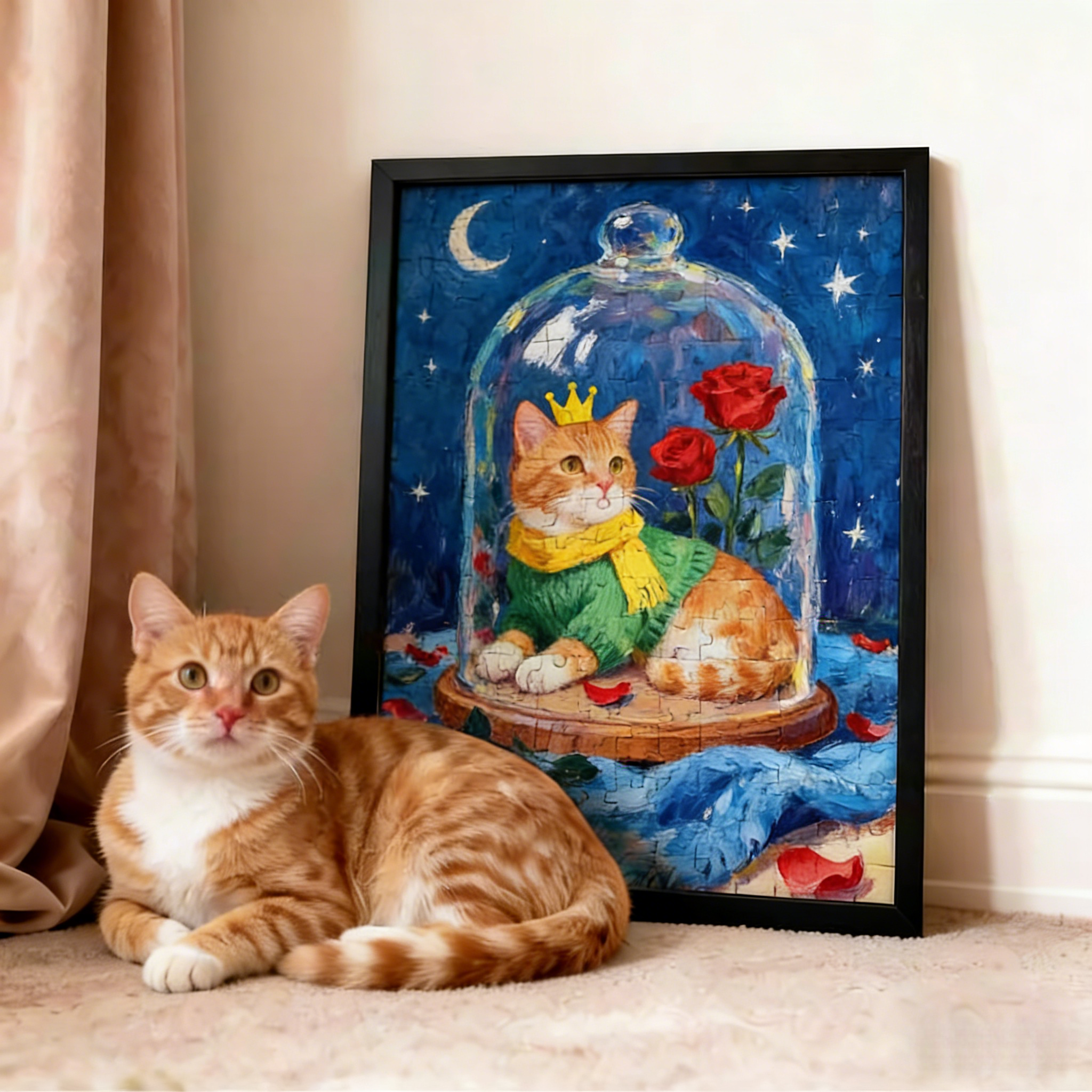 Custom Pet Portrait Puzzle Art – Hand-Illustrated from Your Photo, A Puzzle You Can Display