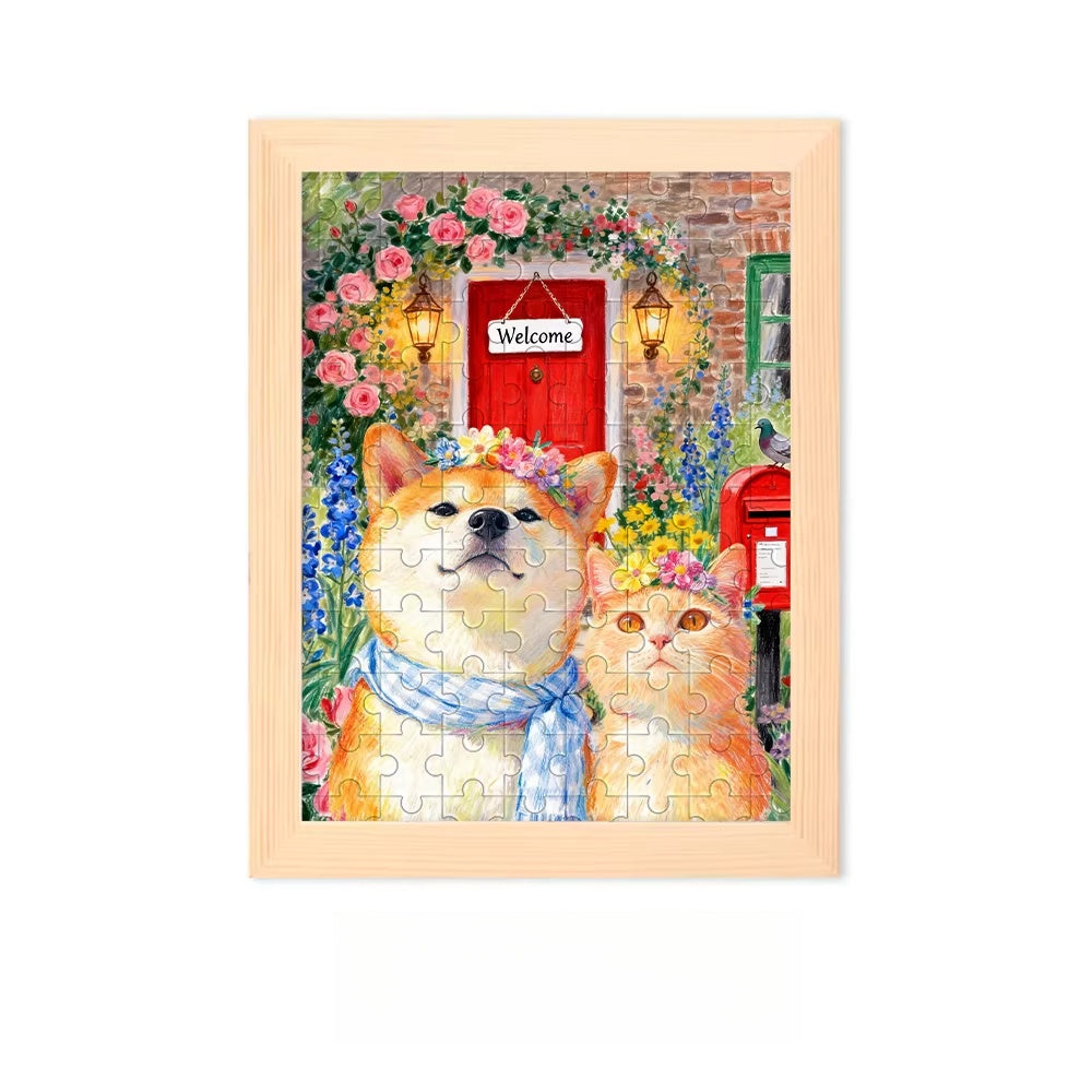 Custom Pet Portrait Puzzle Art – Hand-Illustrated from Your Photo, A Puzzle You Can Display